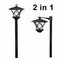 Solar Power Light Lamp Post Lantern 2-in-1 Yard Stake Outdoor Garden Lighting 5'